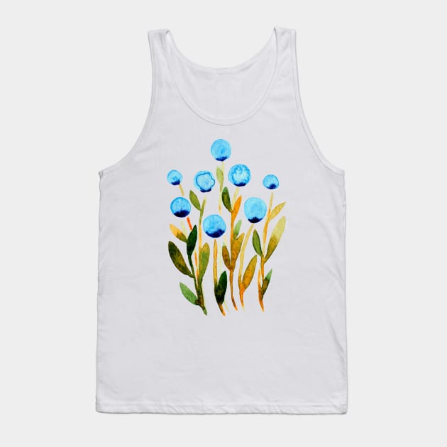 Simple watercolor flowers - green and blue Tank Top by wackapacka